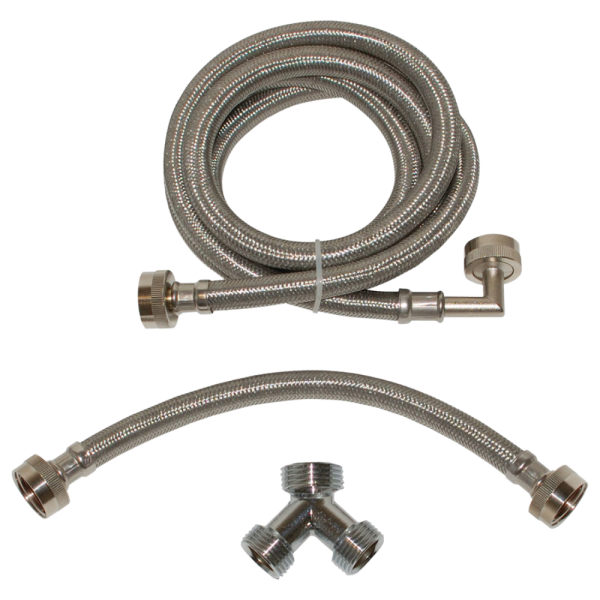EASTMAN 6 ft. Stainless Steel Braided Universal Dryer Installation Kit with Steam