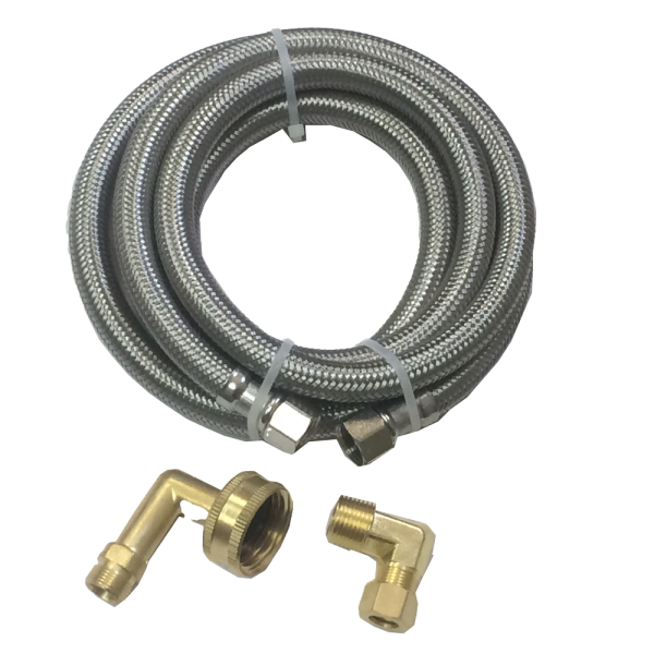 EASTMAN 10' Braided Stainless Steel Dishwasher Hose