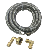 EASTMAN 10' Braided Stainless Steel Dishwasher Hose