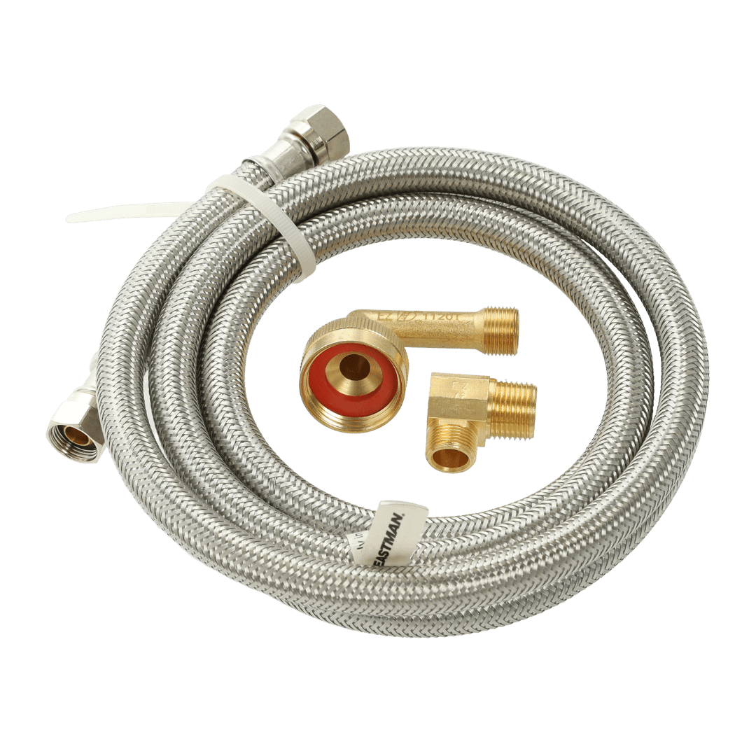 EASTMAN 10' Braided Stainless Steel Dishwasher Hose