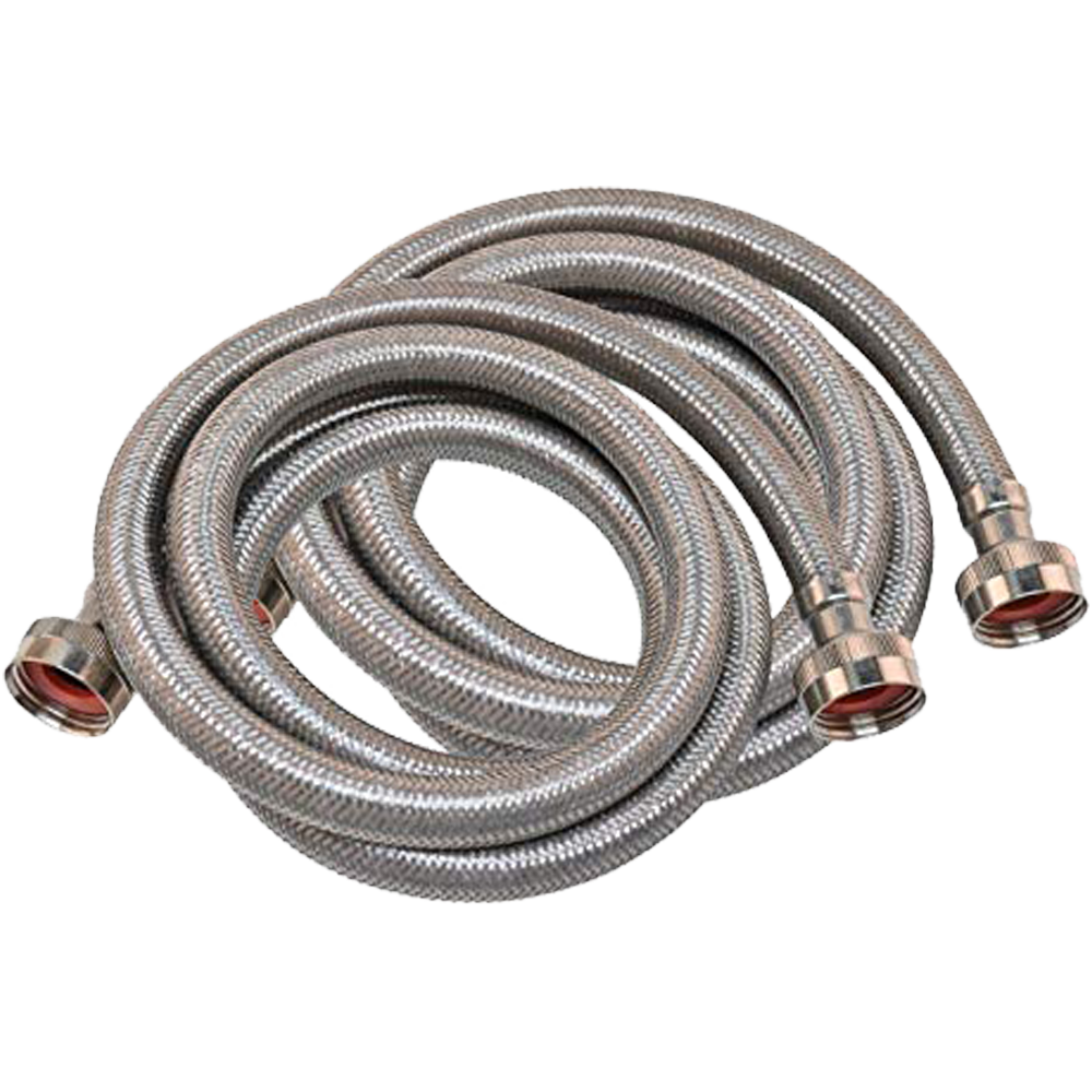 EASTMAN 6′ Braided Stainless Steel Hose (2-pack)
