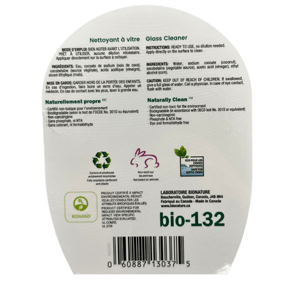 BIONATURE Nettoyant à vitre 800ml