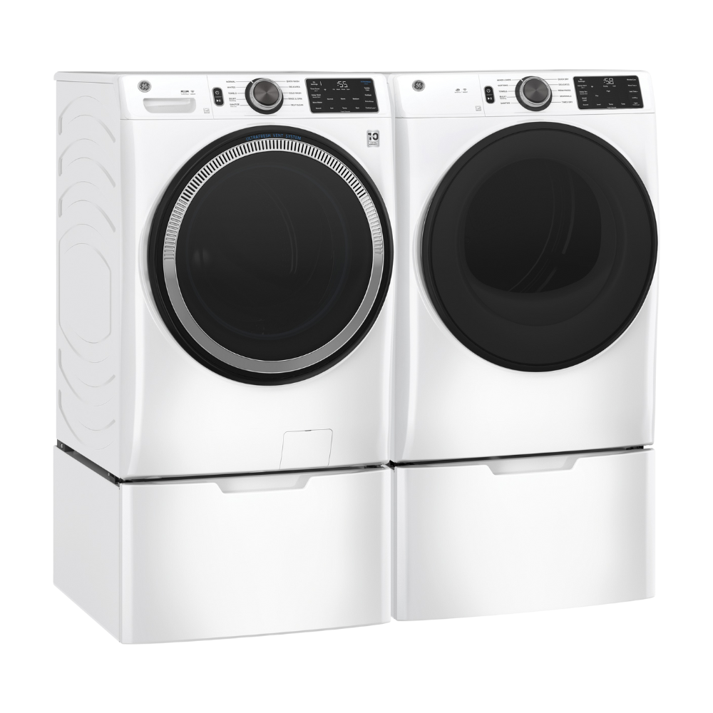 Ensemble laveuse/sécheuse frontal 28" GE blanc (déballé)