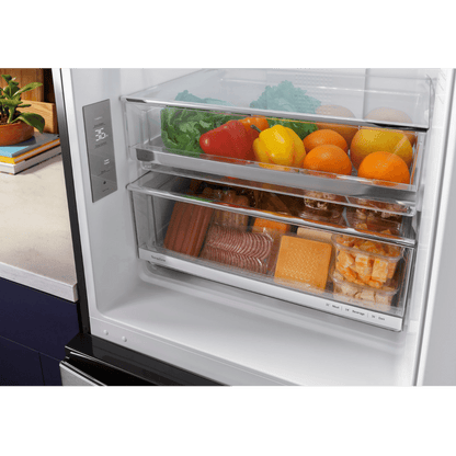 Réfrigérateur à congélateur inférieur 12 pi³ GE inox (déballé)