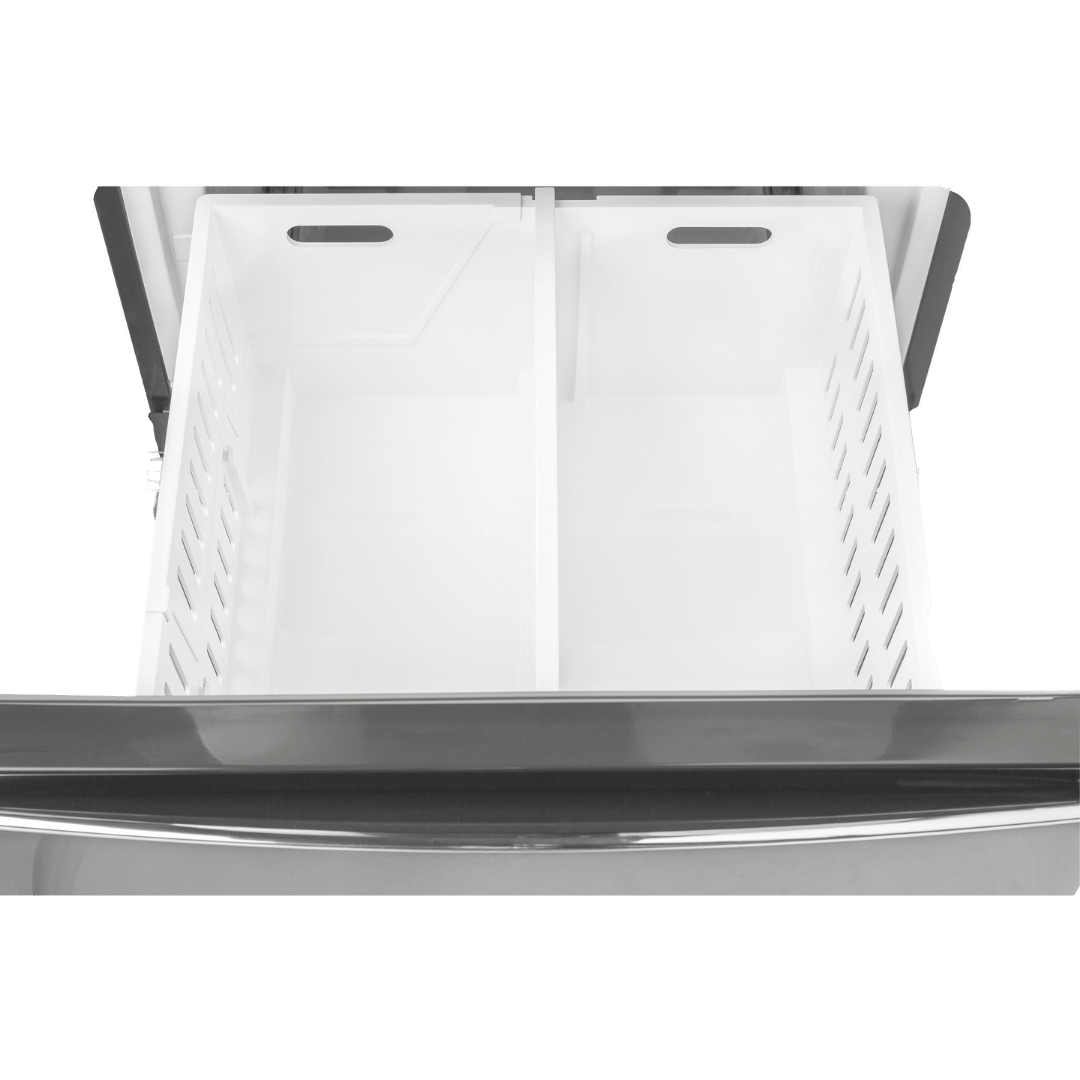 Réfrigérateur à congélateur inférieur 12 pi³ GE inox (déballé)