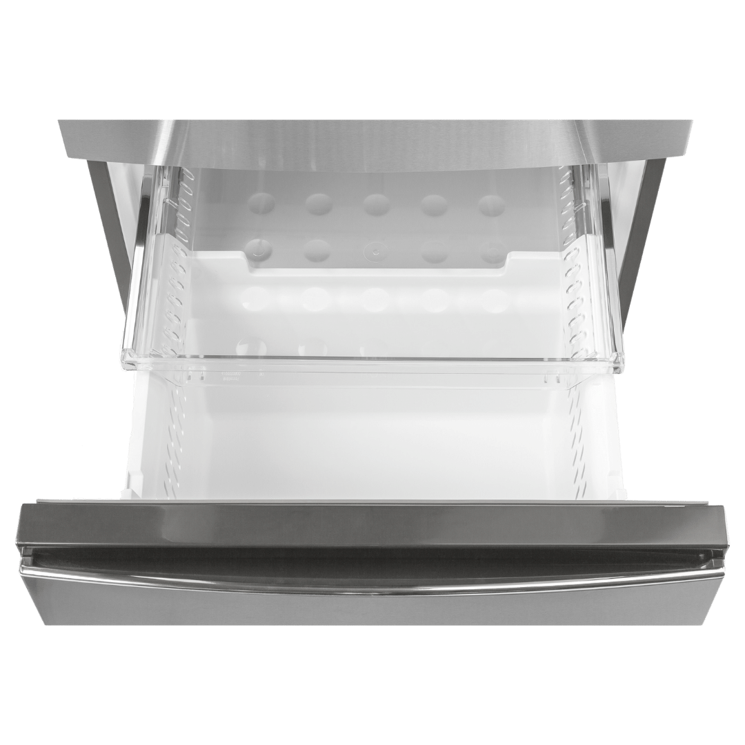 Réfrigérateur à congélateur inférieur 12 pi³ GE inox (déballé)