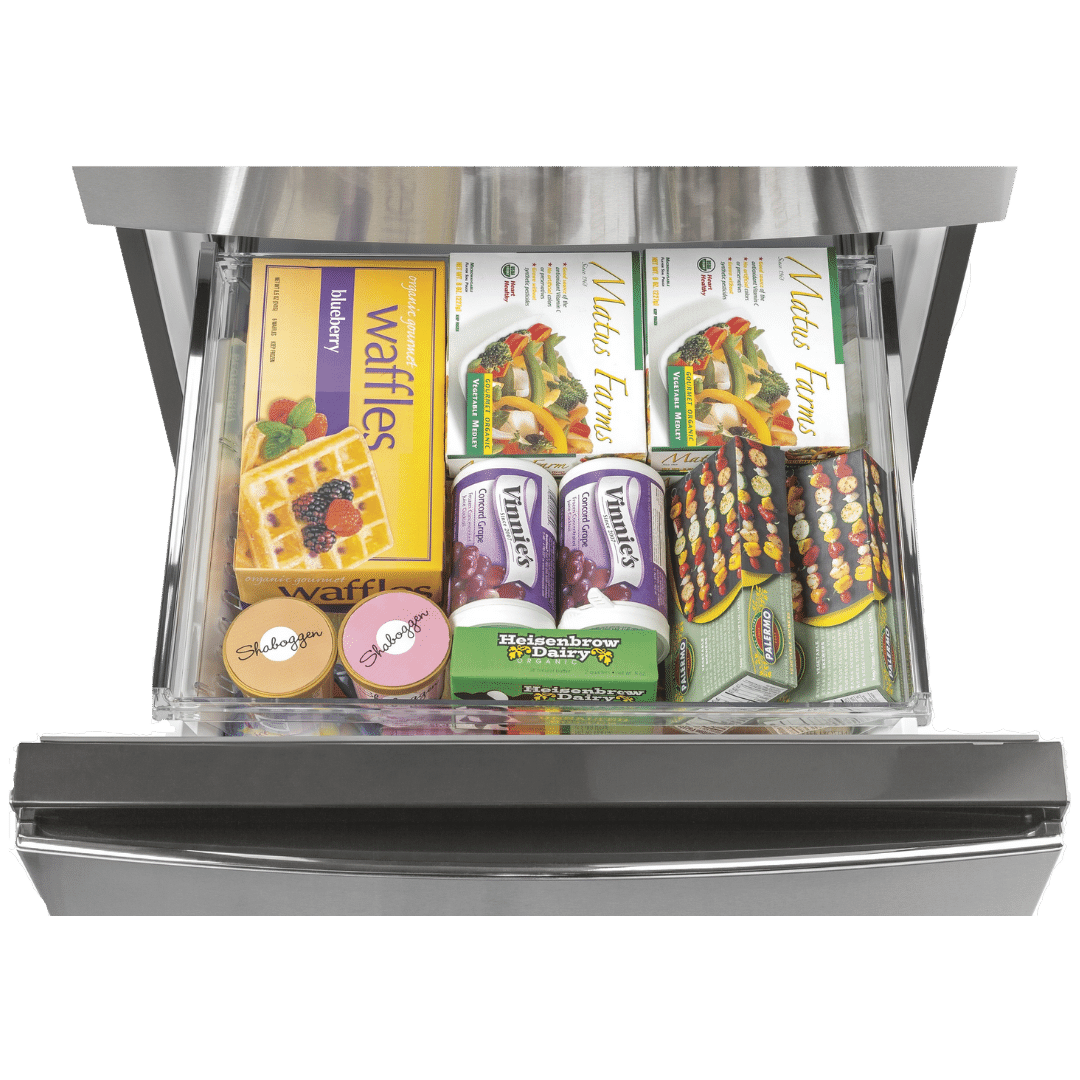 Réfrigérateur à congélateur inférieur 12 pi³ GE inox (déballé)