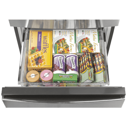 Réfrigérateur à congélateur inférieur 12 pi³ GE inox (déballé)