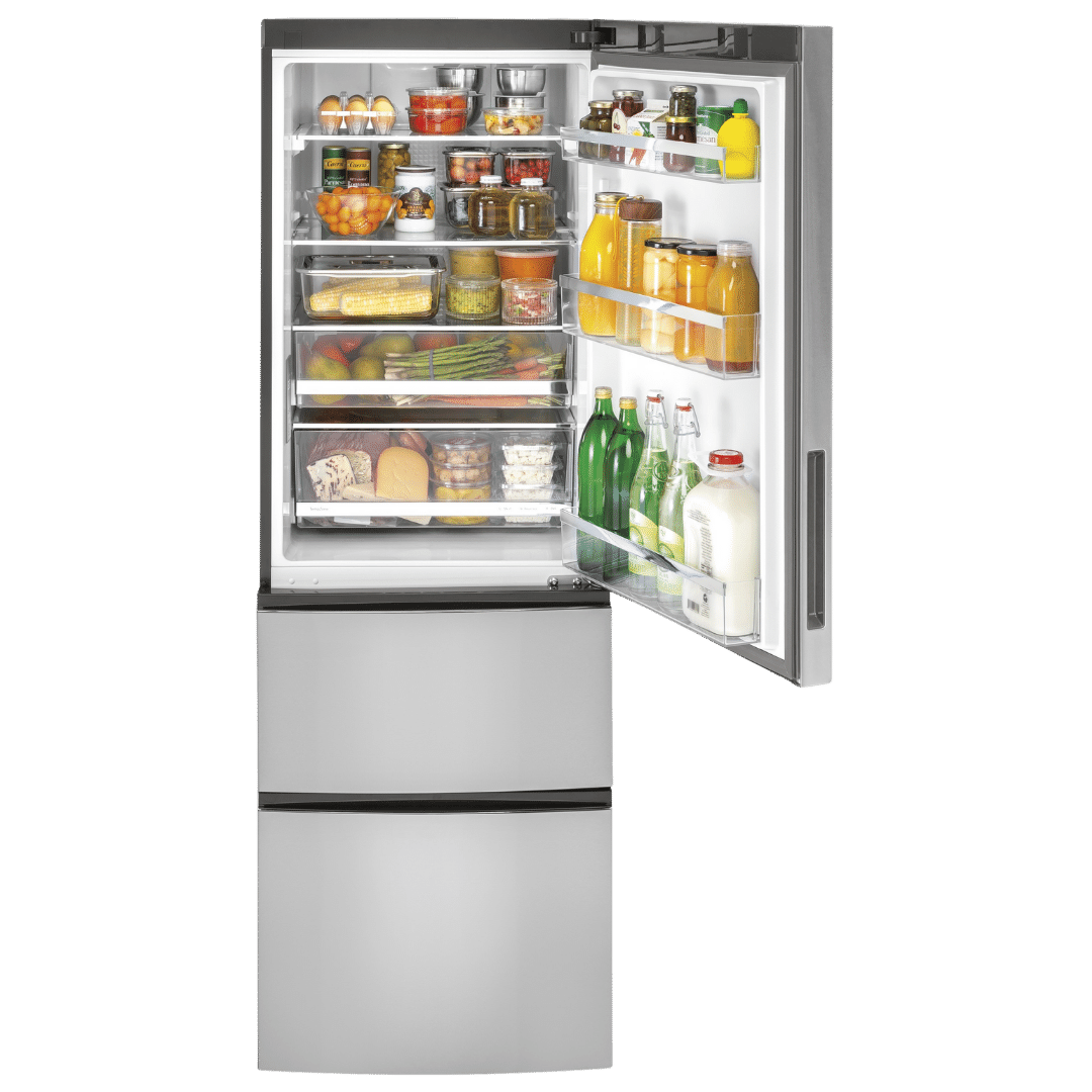 Réfrigérateur à congélateur inférieur 12 pi³ GE inox (déballé)