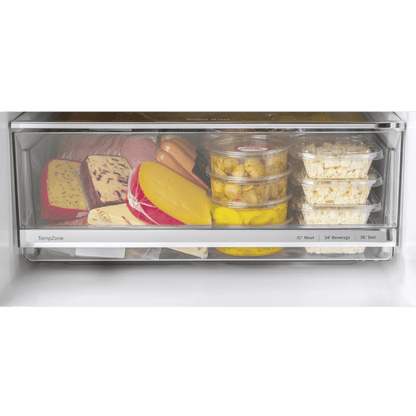 Réfrigérateur à congélateur inférieur 12 pi³ GE inox (déballé)
