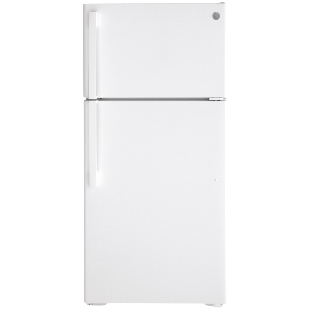 GE 15.6 cu ft Top-Freezer Refrigerator in White (Open Box), 28 in