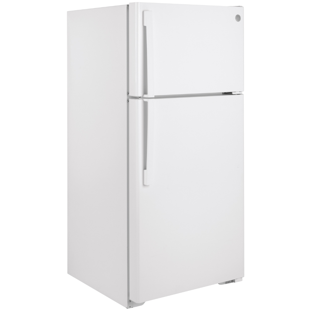 GE 15.6 cu ft Top-Freezer Refrigerator in White (Open Box), 28 in
