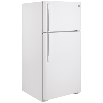 GE 15.6 cu ft Top-Freezer Refrigerator in White (Open Box), 28 in