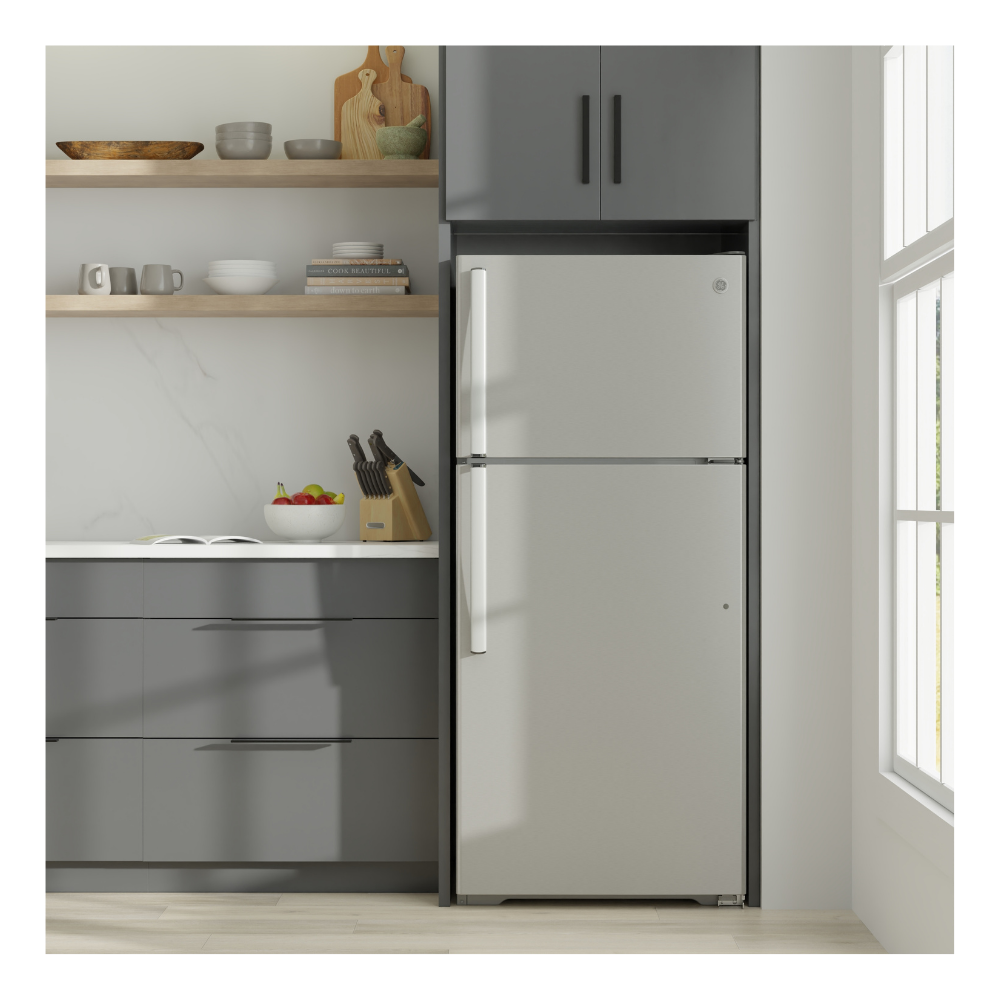 GE 18 cu. ft. Top-Freezer Refrigerator 30" Stainless Steel (Unboxed)