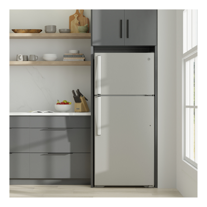 GE 18 cu. ft. Top-Freezer Refrigerator 30" Stainless Steel (Unboxed)