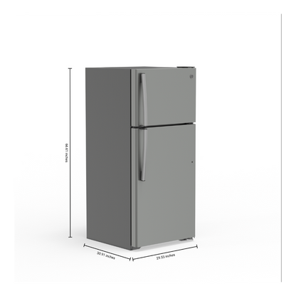 GE 18 cu. ft. Top-Freezer Refrigerator 30" Stainless Steel (Unboxed)