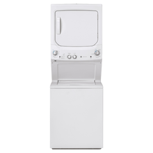 Buanderie superposée laveuse & sécheuse électrique 24″ GE blanc (déballé)