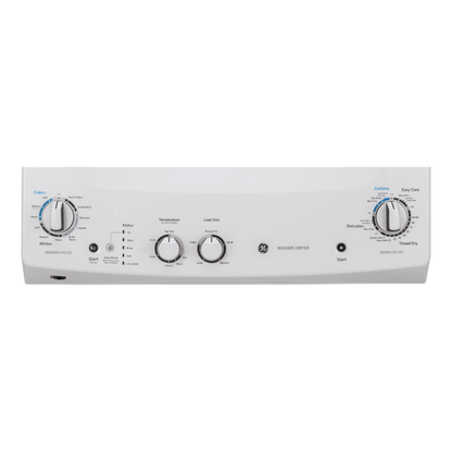 Buanderie superposée laveuse & sécheuse électrique 24″ GE blanc (déballé)