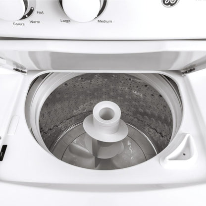 Buanderie superposée laveuse & sécheuse électrique 24″ GE blanc (déballé)