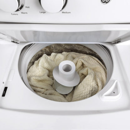 Buanderie superposée laveuse & sécheuse électrique 24″ GE blanc (déballé)