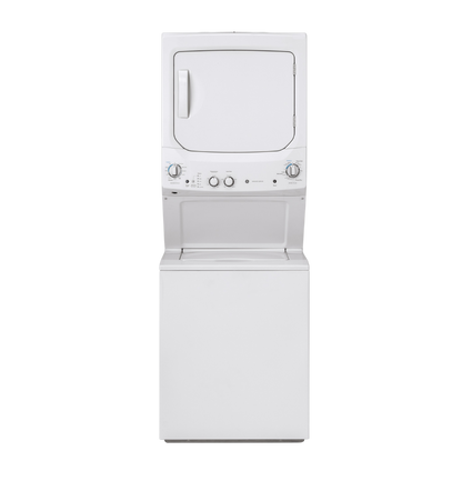 Buanderie superposée laveuse & sécheuse électrique 27″ GE blanc (déballé)