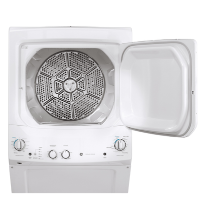 Buanderie superposée laveuse & sécheuse électrique 27″ GE blanc (déballé)