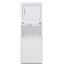 Buanderie superposée laveuse & sécheuse au gaz 27″ GE blanc (déballé)