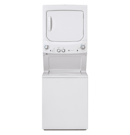 Buanderie superposée laveuse & sécheuse au gaz 27″ GE blanc (déballé)