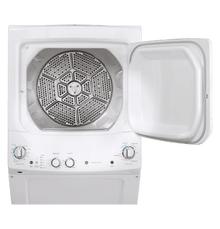 Buanderie superposée laveuse & sécheuse au gaz 27″ GE blanc (déballé)