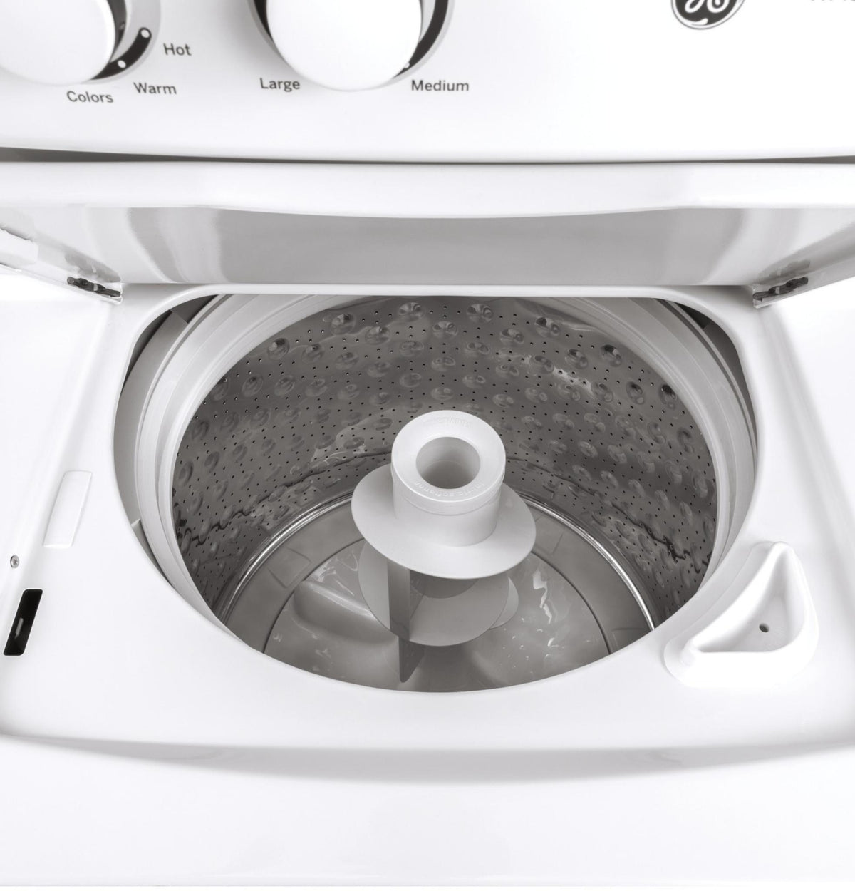 Buanderie superposée laveuse & sécheuse au gaz 27″ GE blanc (déballé)