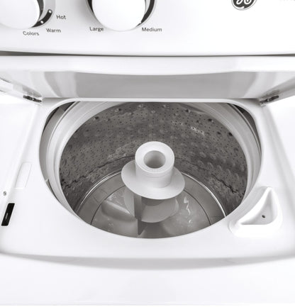 Buanderie superposée laveuse & sécheuse au gaz 27″ GE blanc (déballé)
