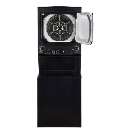 Buanderie superposée laveuse & sécheuse électrique 27″ GE gris diamant (déballé)