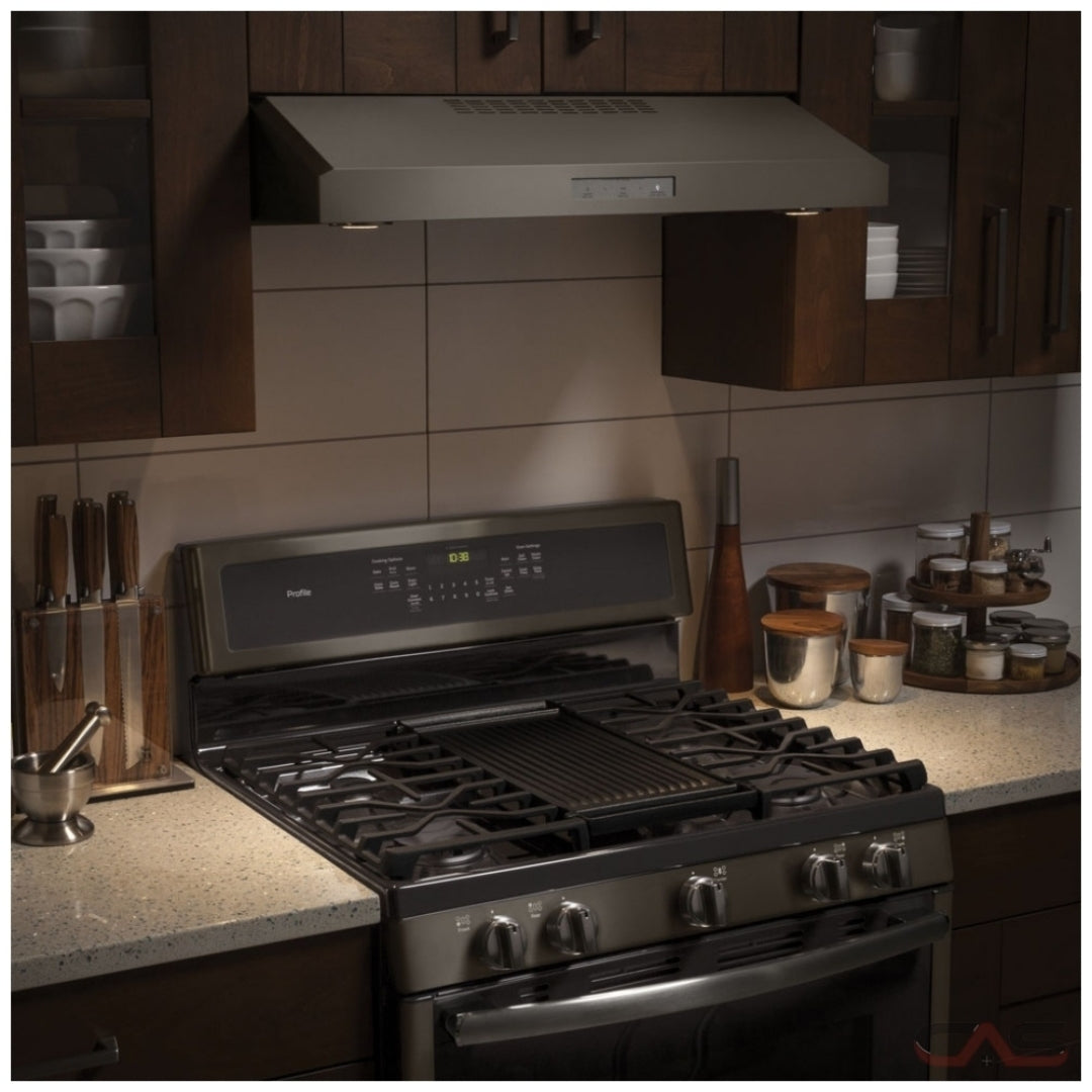 Hotte sous-armoire 30″ GE Profile 390 PCM ardoise (déballée)