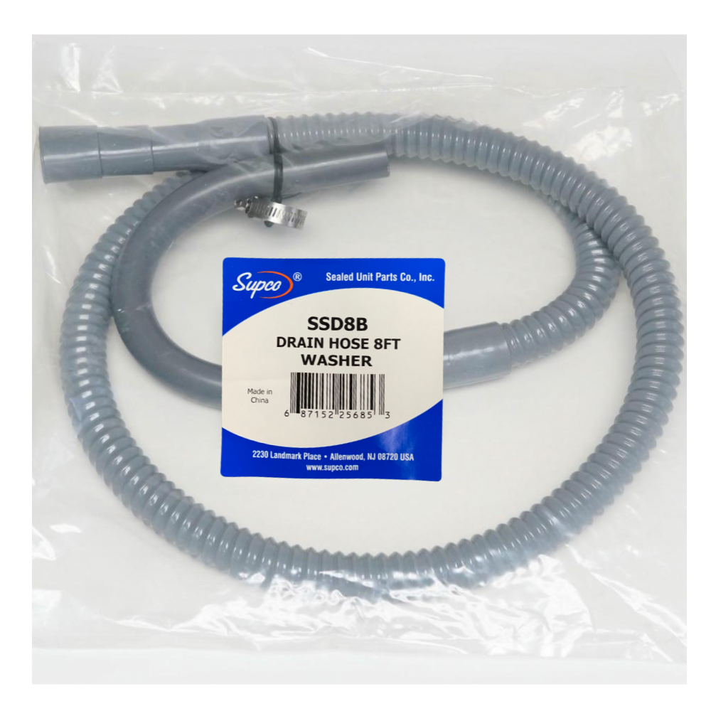 SUPCO Boyau de vidange universel pour laveuse de 8′ avec collet de serrage