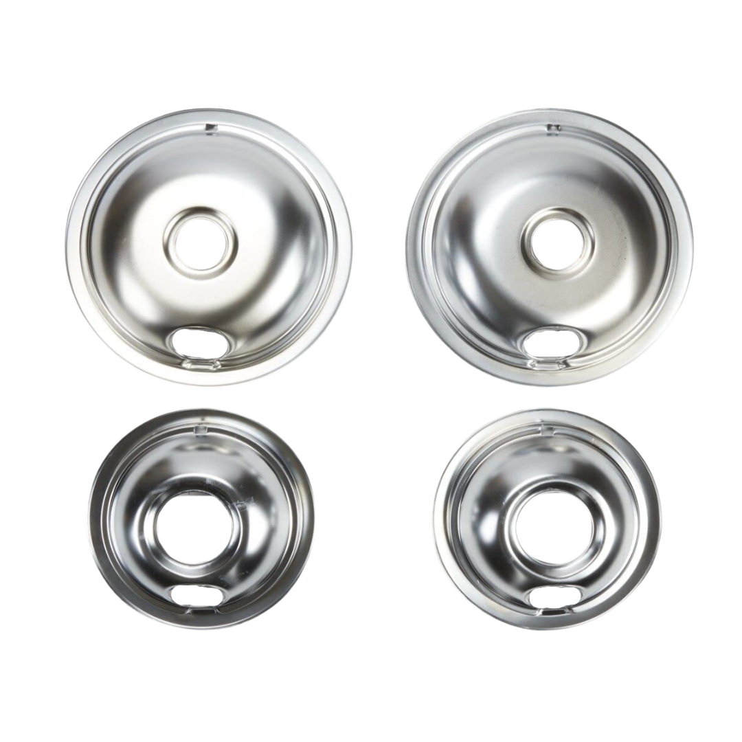 Ensemble de soucoupes pour cuisinière WHIRLPOOL, chromé, 4 pièces