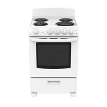 Cuisinière électrique 24″ GE avec un four de 2,9 pi³ blanche (déballée)