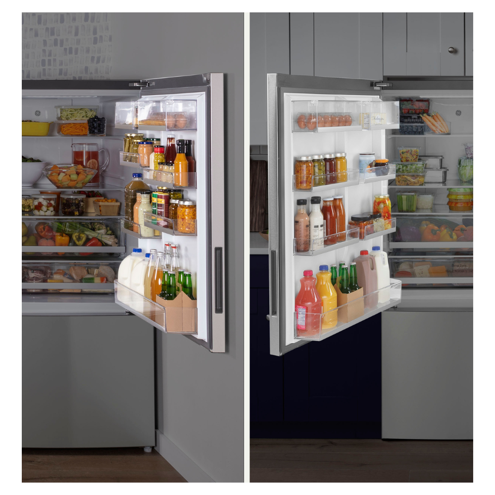 GE 31" Wide 17 cu. ft. Counter-Depth Bottom-Freezer Refrigerator in Stainless Steel (Open Box)
