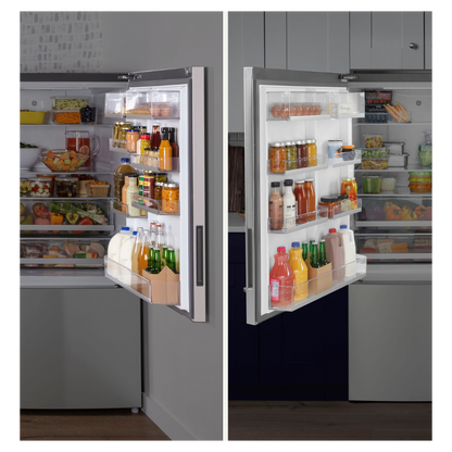 GE 31" Wide 17 cu. ft. Counter-Depth Bottom-Freezer Refrigerator in Stainless Steel (Open Box)