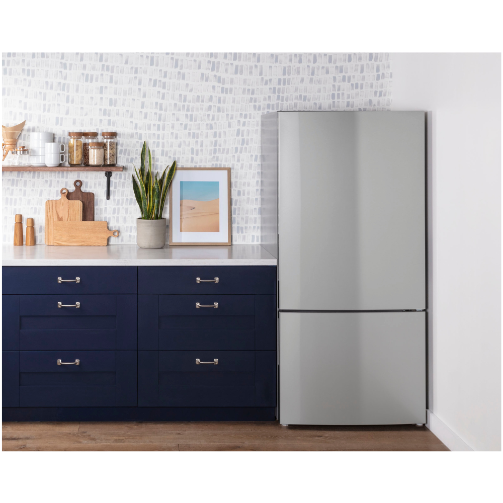 GE 31" Wide 17 cu. ft. Counter-Depth Bottom-Freezer Refrigerator in Stainless Steel (Open Box)