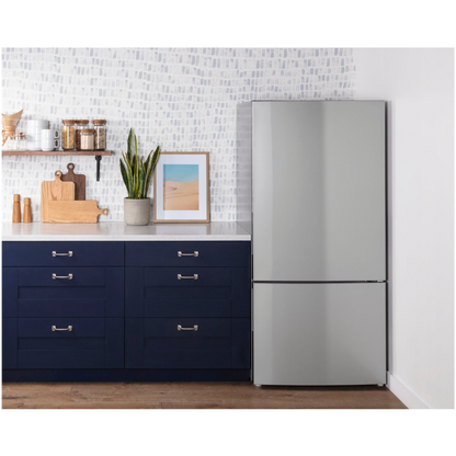 GE 31" Wide 17 cu. ft. Counter-Depth Bottom-Freezer Refrigerator in Stainless Steel (Open Box)