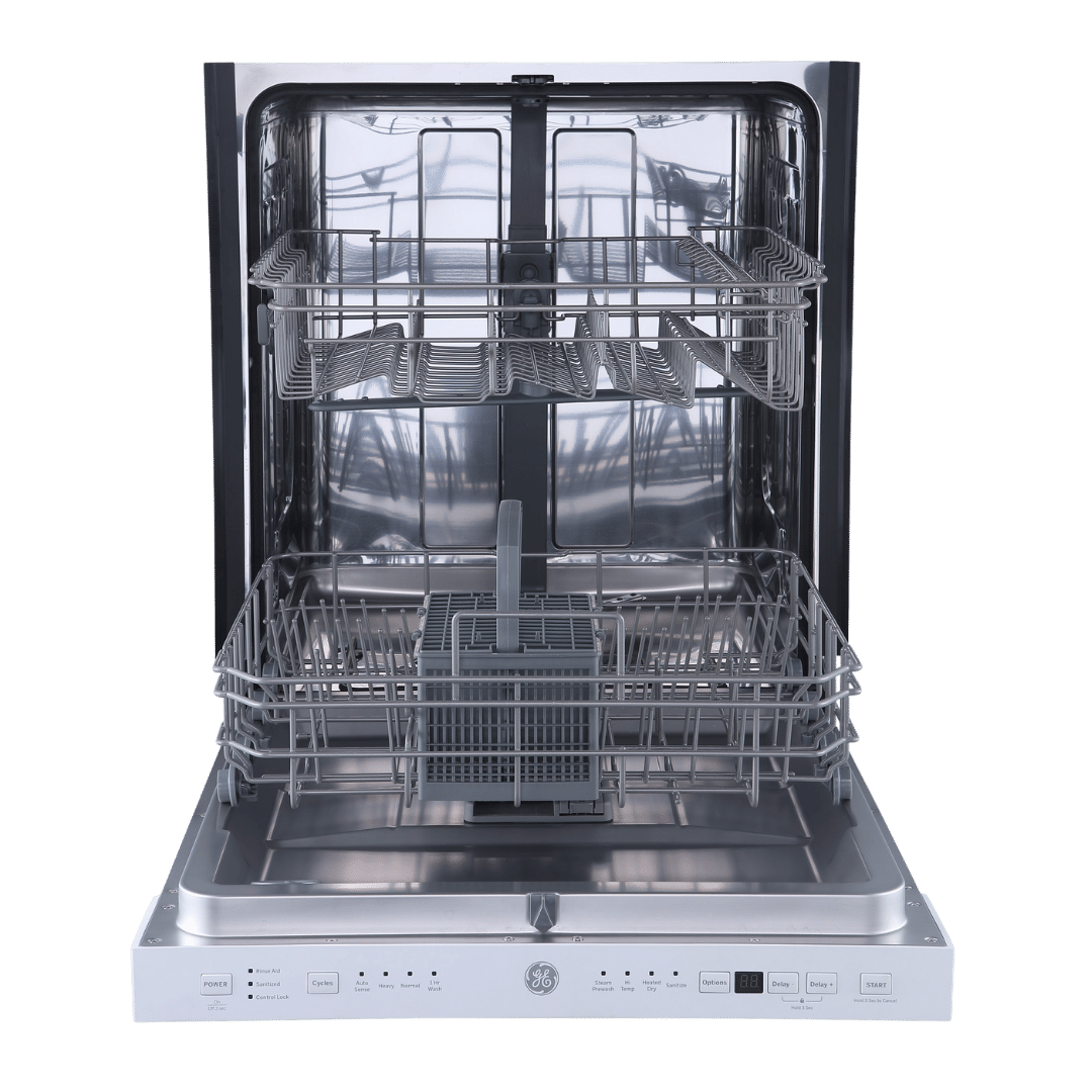 Lave-vaisselle encastré 24″ GE de 52 dB avec cuve en acier inoxydable (déballé)