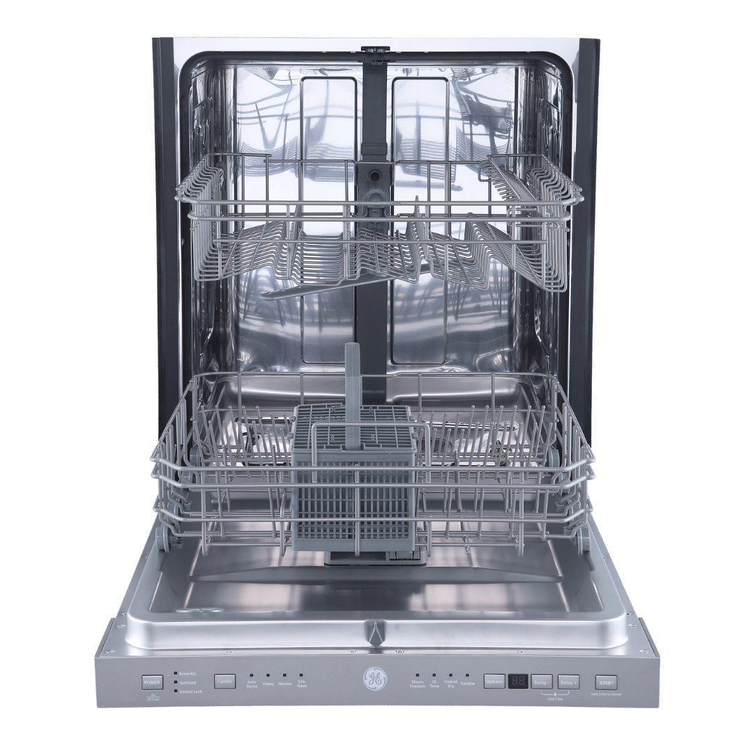 Lave-vaisselle encastré 24″ GE de 52 dB avec cuve en acier inoxydable (déballé)