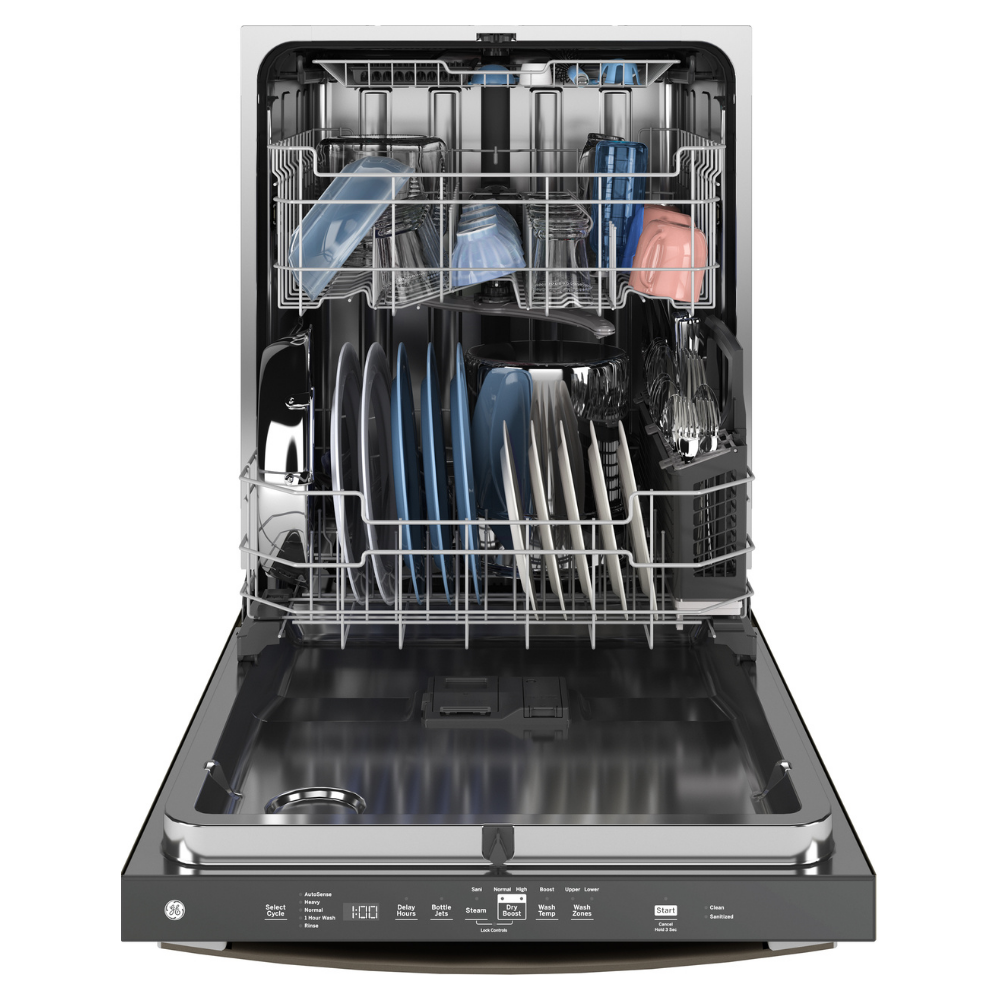 Lave-vaisselle encastré 24″ GE de 45 dB avec cuve haute et 3 paniers (déballé)