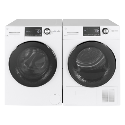 Ensemble laveuse/sécheuse à condensation frontal 24″ GE (déballé)