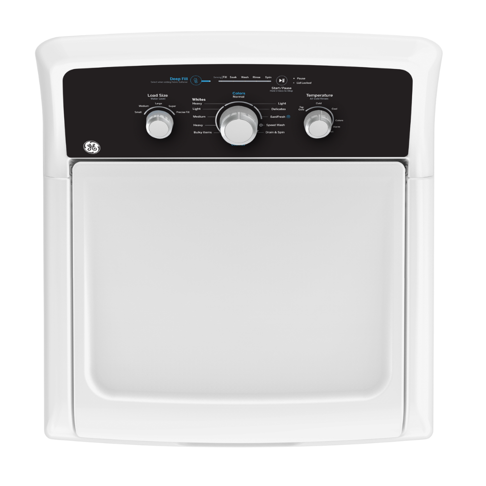Laveuse GE à chargement par le haut de 4,4 pi³ blanche (déballée)