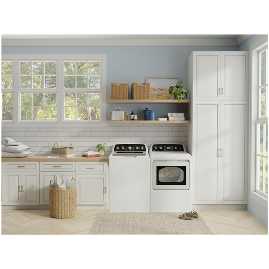 GE White 4.9 cu. ft. Washer and 7.2 cu. ft. Dryer Set (Open Box)