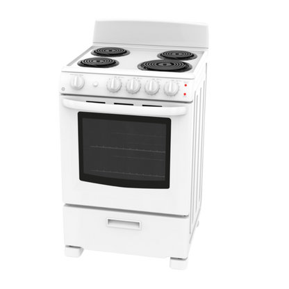 Cuisinière électrique 24″ GE avec un four de 2,9 pi³ blanche (déballée)