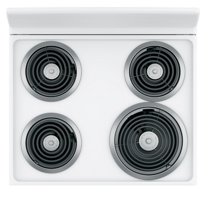 Cuisinière électrique 24″ GE avec un four de 2,9 pi³ blanche (déballée)