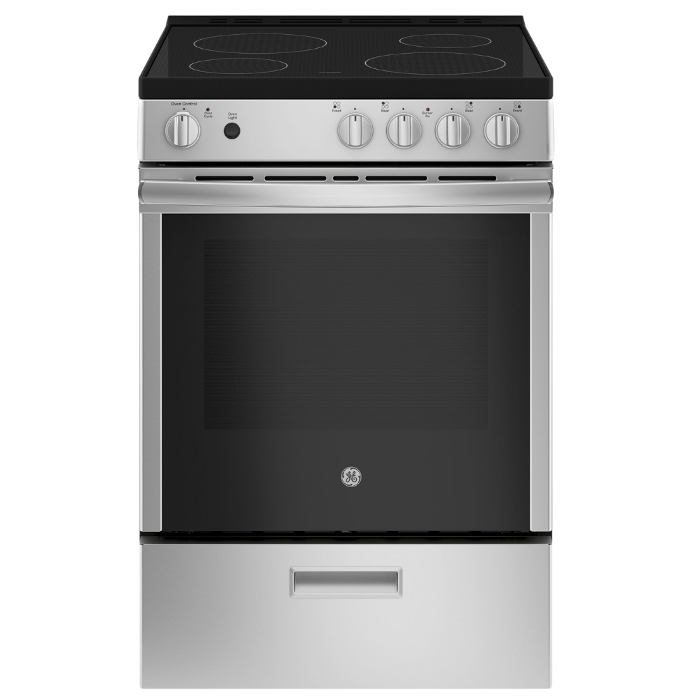GE 24″ Built-In Electric Range with 2.9 cu. ft. Steam Clean Oven Stainless Steel (Open Box)
