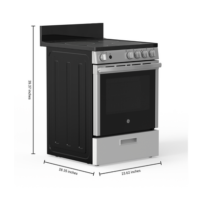 GE 24″ Built-In Electric Range with 2.9 cu. ft. Steam Clean Oven Stainless Steel (Open Box)